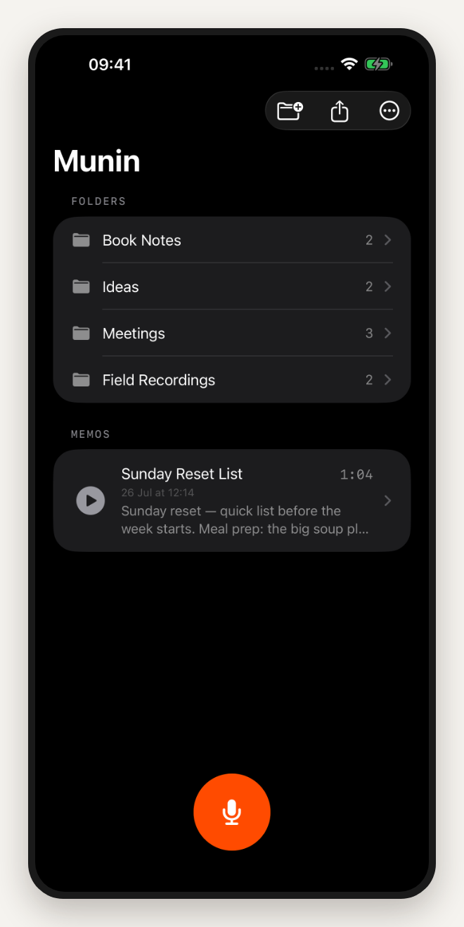 Munin folder list with nested folders
