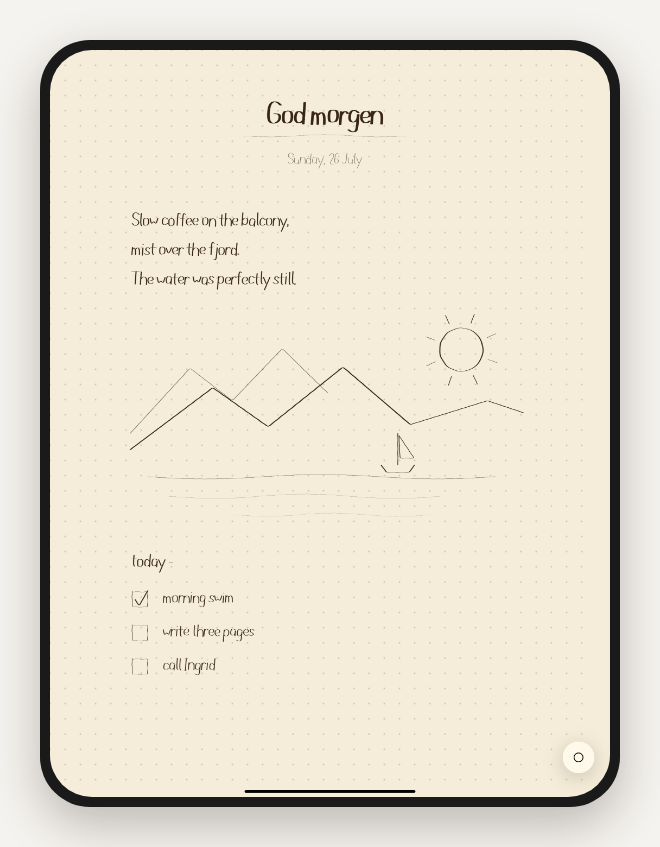 Zen mode — the entire interface collapsed into one bubble